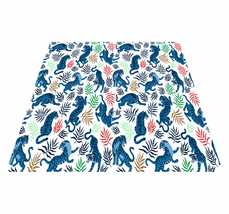 Dieren vinyl tapijt kleurrijke en gevaarlijke leopards - TenStickers