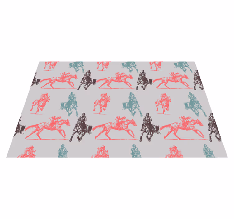 Dieren vinyl tapijt met westers huispatroon - TenStickers