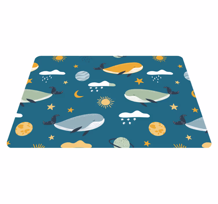 Dieren vinyl tapijt trendy walvispatroon - TenStickers