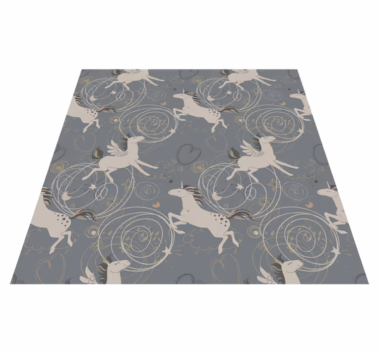 Dieren vinyl tapijt met pegasus eenhoorns op donker achtergrond - TenStickers