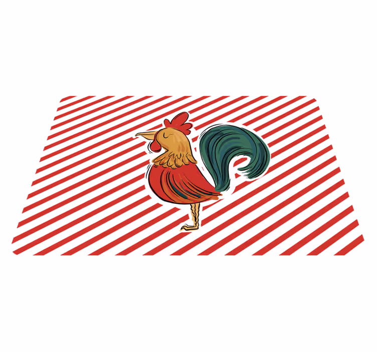 Dieren vinyl tapijt gekleurd hanen ontwerp origineel - TenStickers