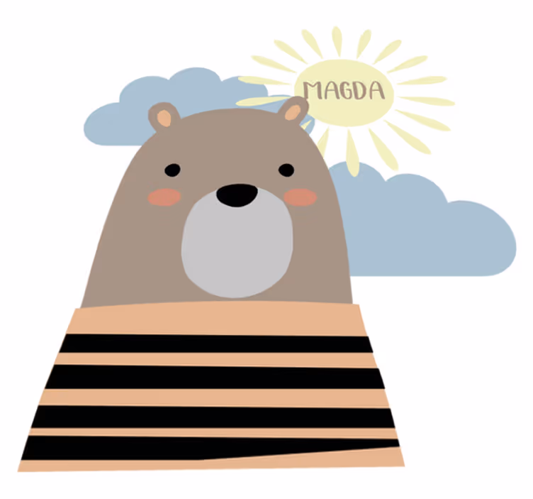 Dieren vinyl tapijt aanpasbare bruine beer - TenStickers