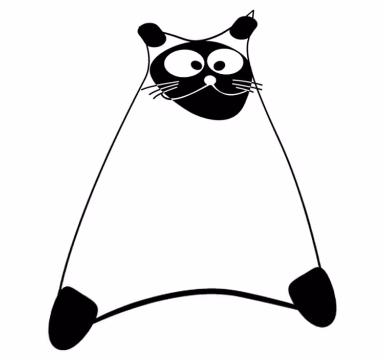 Dieren vinyl tapijt originele monochrome omtrek - TenStickers