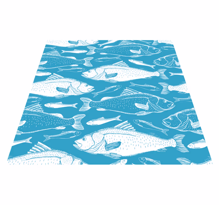 Dieren vinyl tapijt met aquatisch vissenpatroon - TenStickers