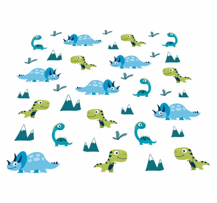Dieren vinyl tapijt speelse dino patronen - TenStickers