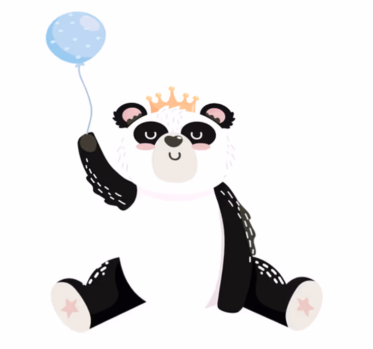 Dieren vinyl tapijt schattige panda ballon - TenStickers