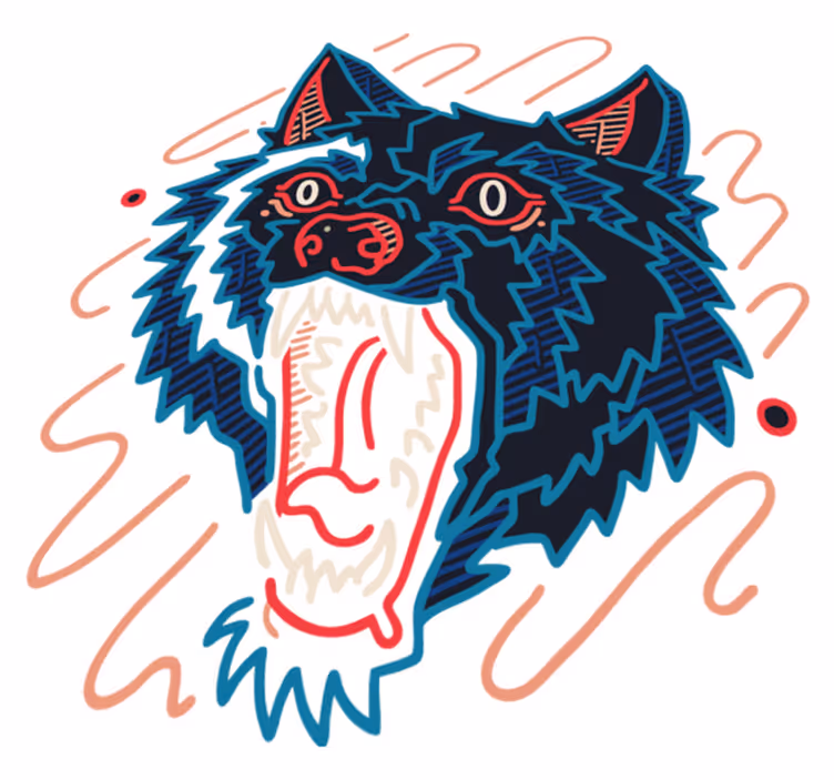 Dieren vinyl tapijt uilende wolf afbeelding - TenStickers