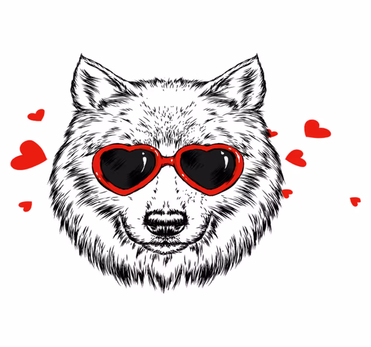 Dieren vinyl tapijt speelse wolf embleem - TenStickers