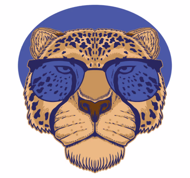 Dieren vinyl tapijt met een bril leliepanter - TenStickers
