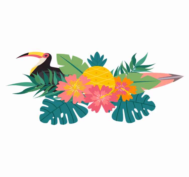 Dieren vinyl tapijt tropisch vogelontwerp - TenStickers