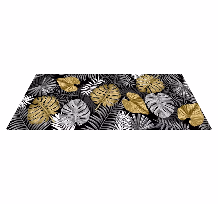 Vinyl vloerkleed keuken luxe gouden jungle - TenStickers