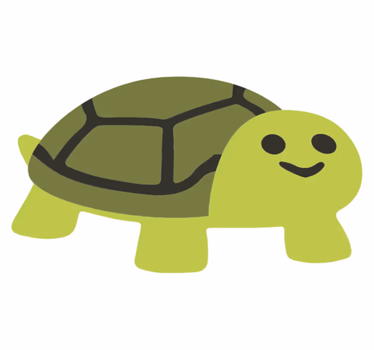 Dieren vinyl tapijt schattige glimlachende schildpad - TenStickers