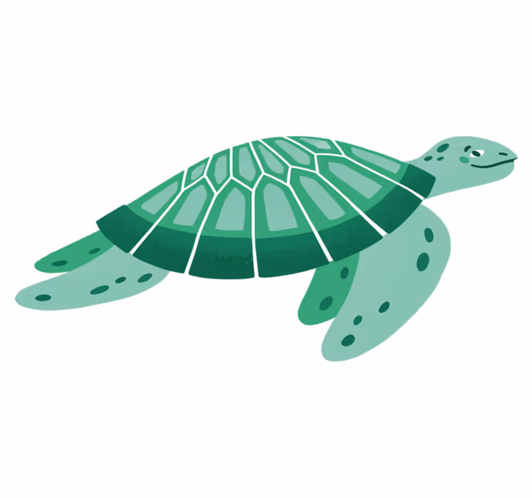 Dieren vinyl tapijt speelse schildpad kunst - TenStickers