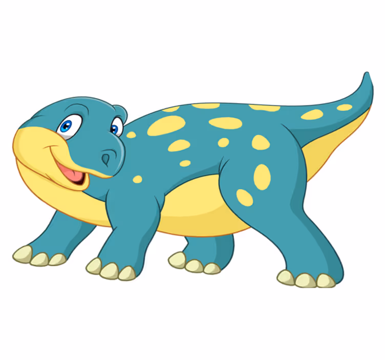 Dieren vinyl tapijt vrolijke geanimeerde dinosaurus - TenStickers