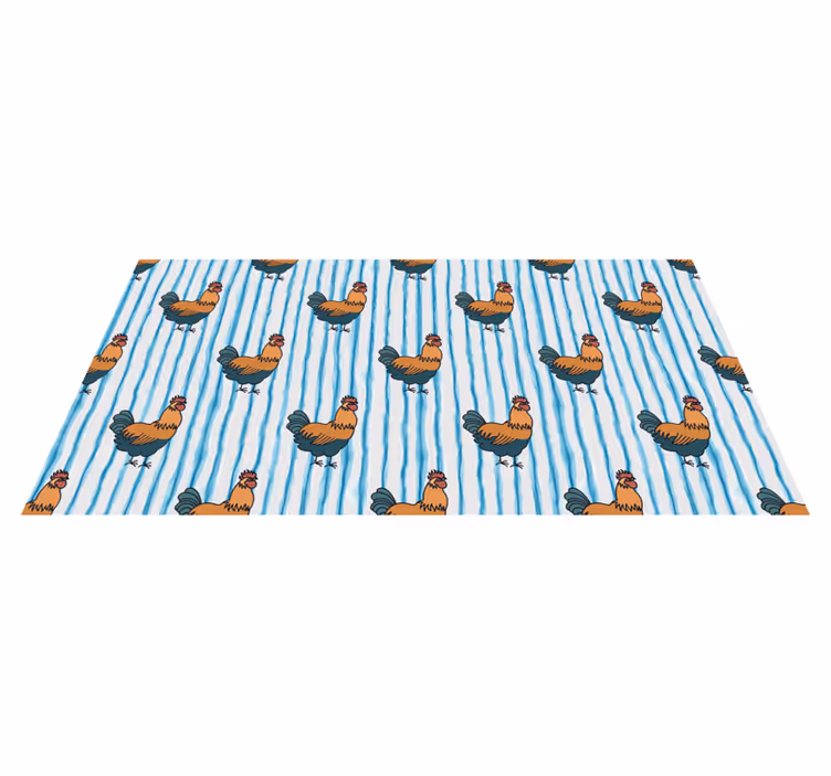 Dieren vinyl tapijt met charmant kipmotief - TenStickers