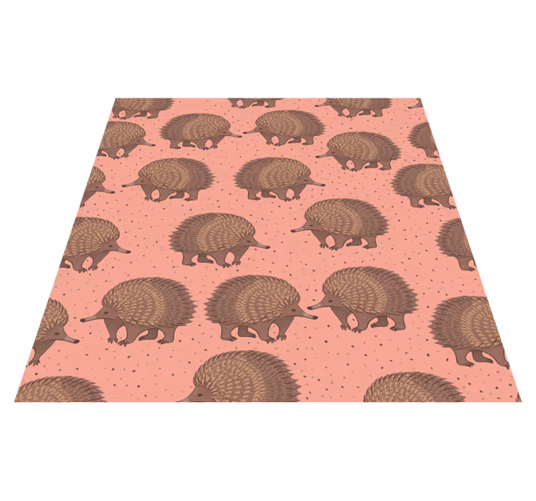 Dieren vinyl tapijt met egelpatroon achtergrond - TenStickers