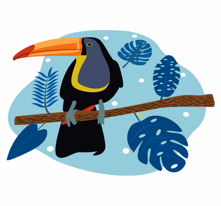 Dieren vinyl tapijt tropische toekan gezellig - TenStickers