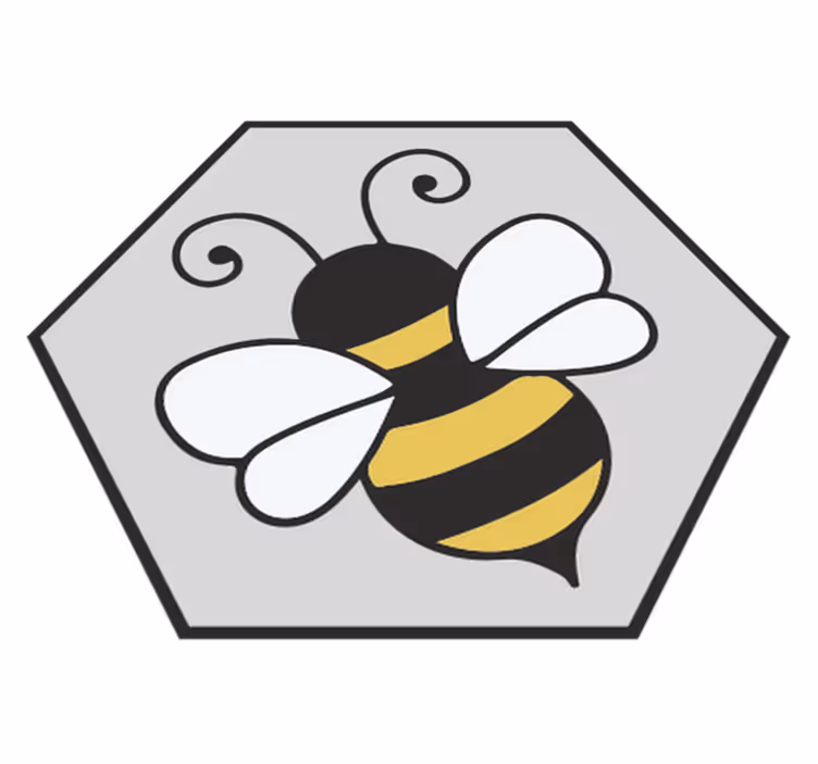Dieren vinyl tapijt bijen hexagonaal ontwerp - TenStickers