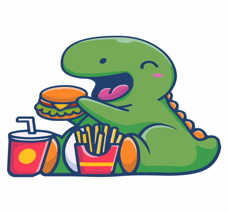 Dieren vinyl tapijt blije groene dinosaurus - TenStickers