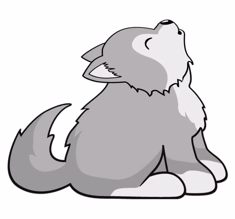 Dieren vinyl tapijt huilende hond illustratie - TenStickers