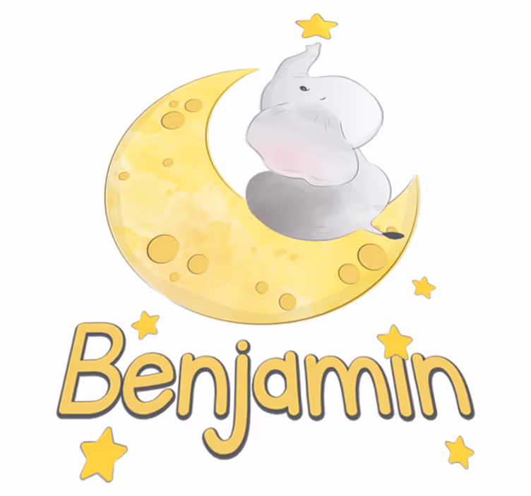 Dieren vinyl tapijt met maan en sterren naam - TenStickers