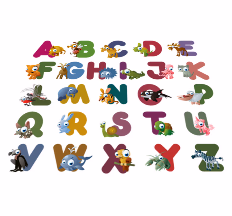 Dieren vinyl tapijt dierenalfabet - TenStickers