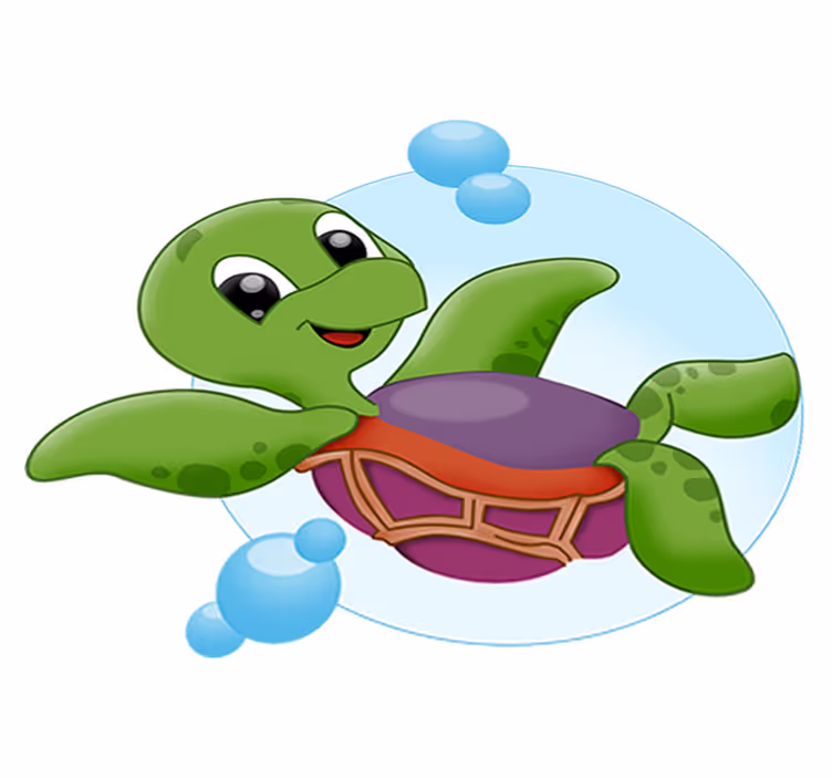 Dieren vinyl tapijt baby schildpad aan het spelen - TenStickers