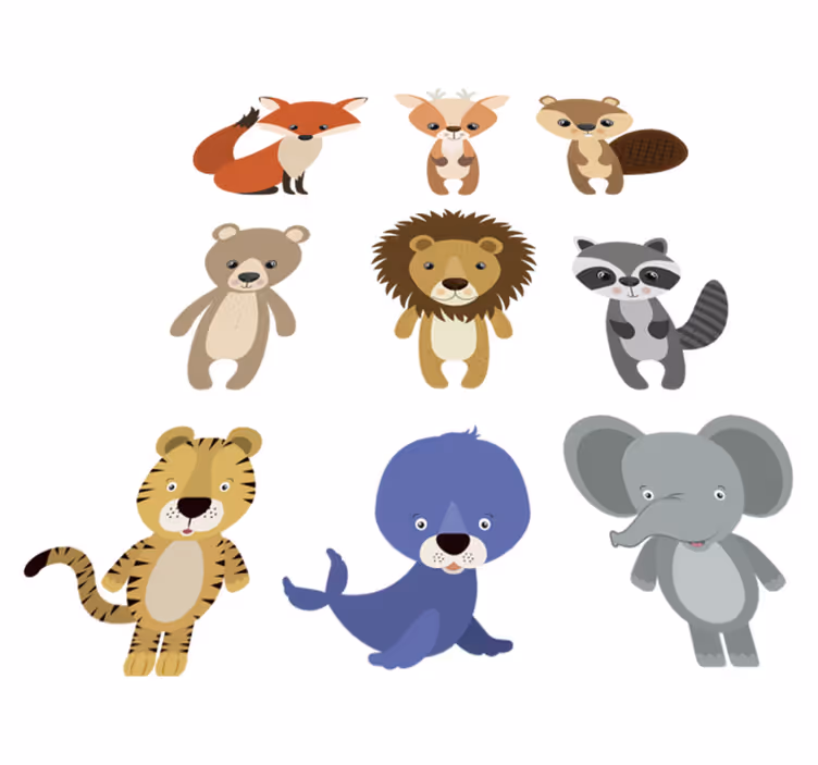 Dieren vinyl tapijt decoratie kist - TenStickers