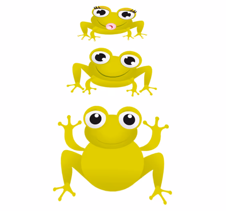 Dieren vinyl tapijt babykikkertjes - TenStickers