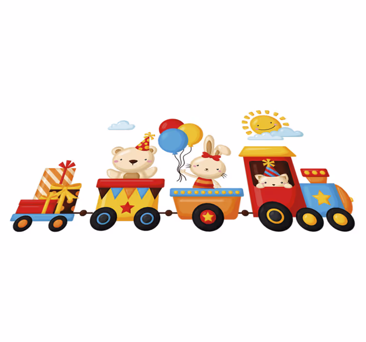 Dieren vinyl tapijt tren de animales - TenStickers