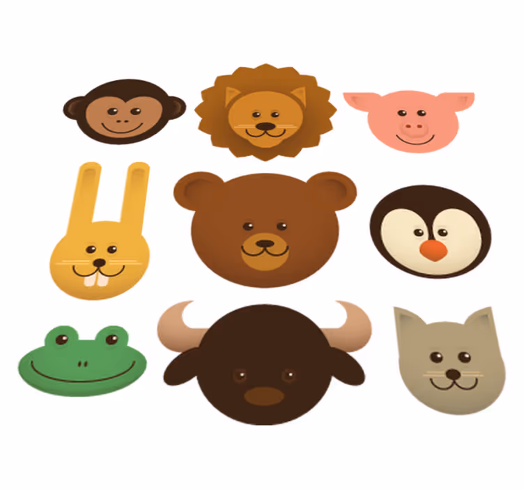 Dieren vinyl tapijt blije wezens - TenStickers