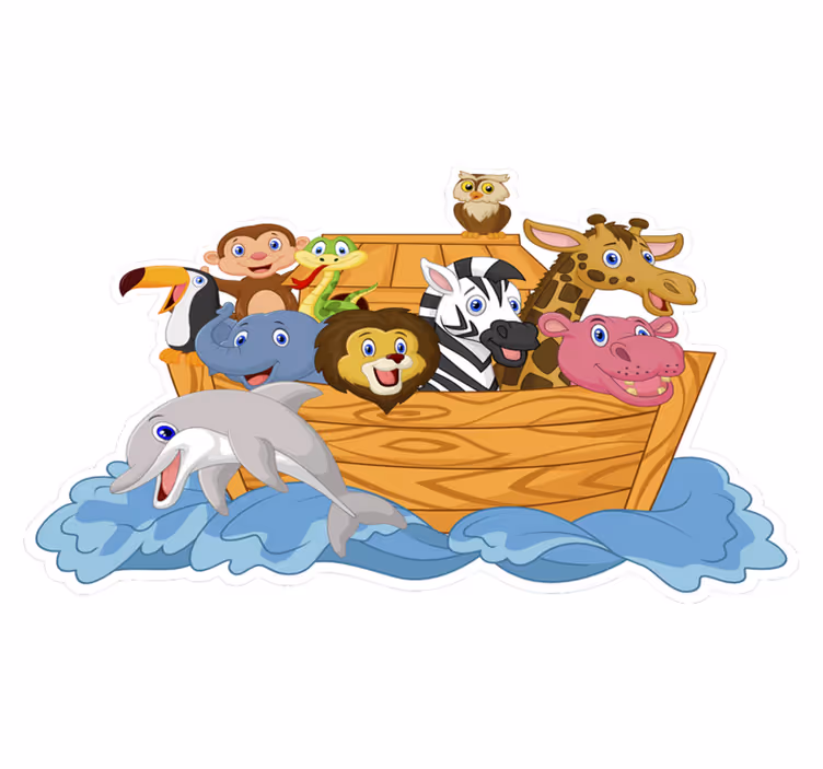 Dieren vinyl tapijt cpprivalia kindertuin van noach - TenStickers