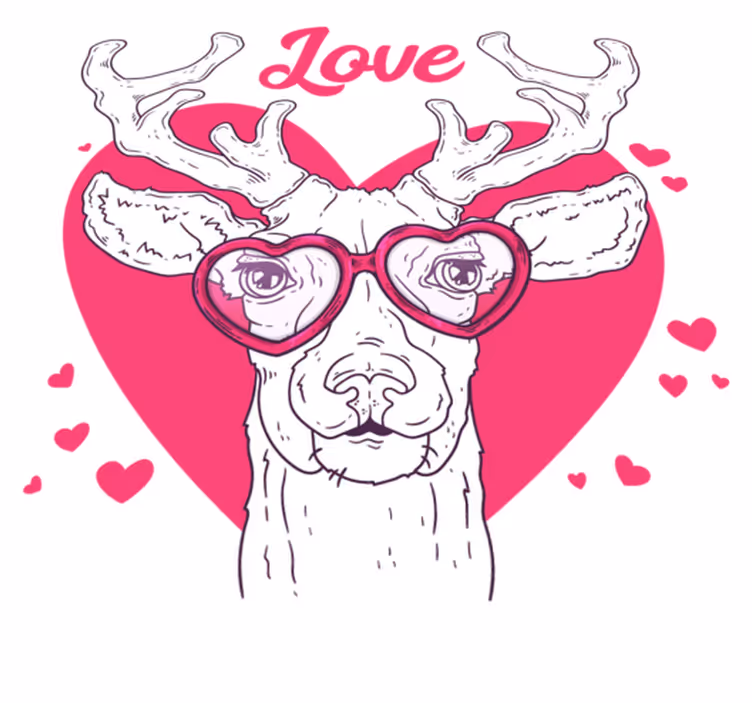 Dieren vinyl tapijt hert liefde - TenStickers