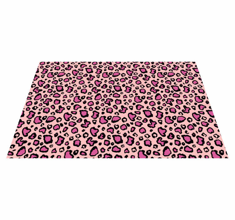 Dieren vinyl tapijt roze en zwarte leopardenimitatie - TenStickers