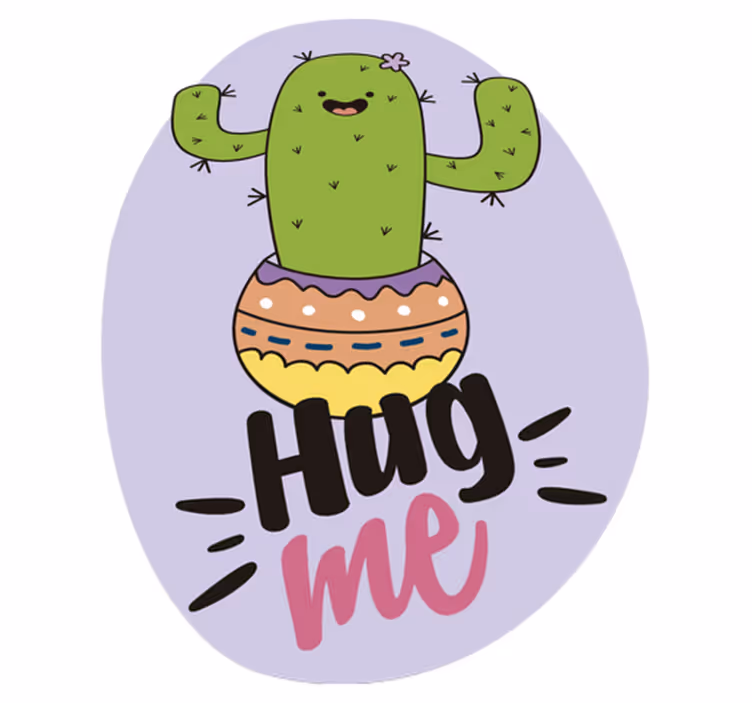 Dieren vinyl tapijt cactus omarmende vreugde - TenStickers