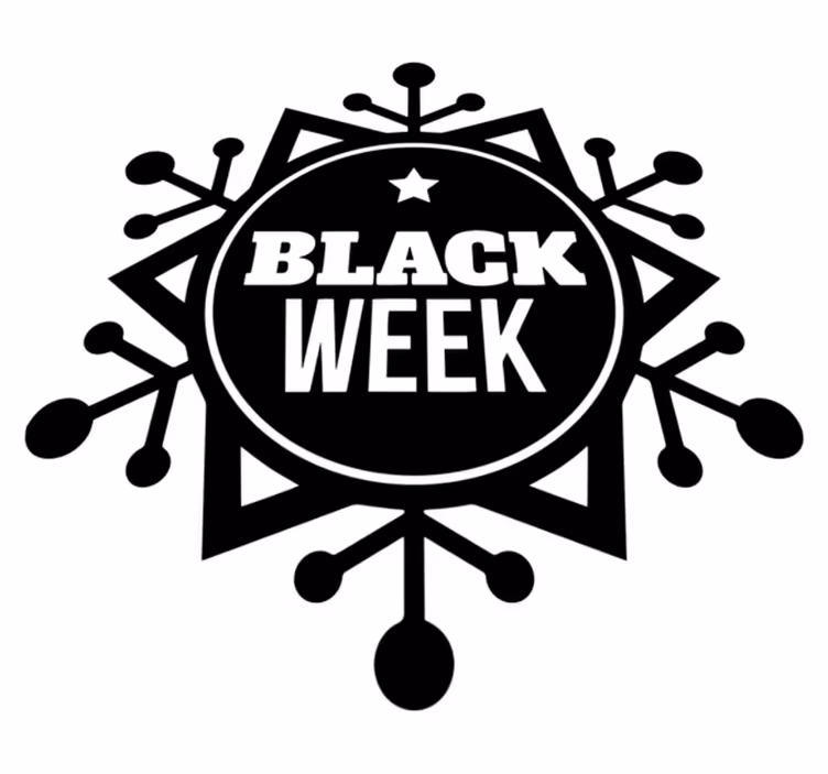 Black friday vinyl tapijt sneeuwvlok zwarte week - TenStickers