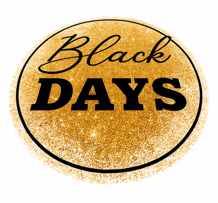Black friday vinyl tapijt wit en goud "zwarte dagen" - TenStickers
