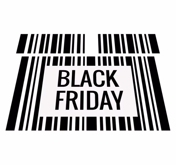 Black friday vinyl tapijt met codebar - TenStickers