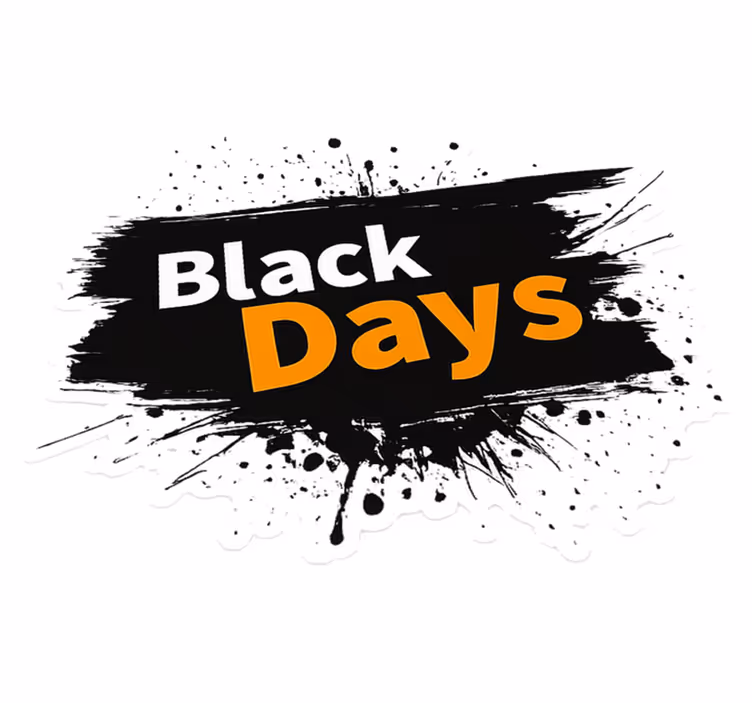 Black friday vinyl tapijt zwart-wit "zwarte dagen" - TenStickers
