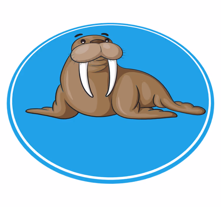 Dieren vinyl tapijt schattig walrus karakter - TenStickers