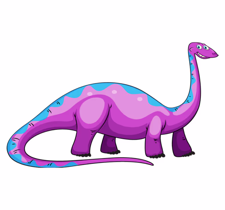 Dieren vinyl tapijt speelse paarse dinosaurus - TenStickers