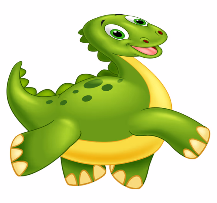 Dieren vinyl tapijt schattige groene dinosaurus - TenStickers