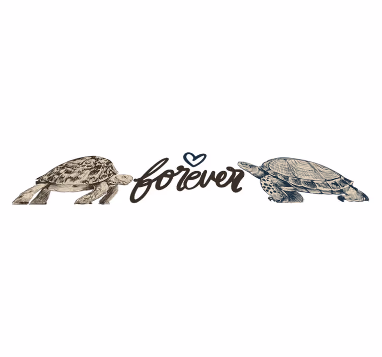 Dieren vinyl tapijt turtles voor altijd liefde quote - TenStickers