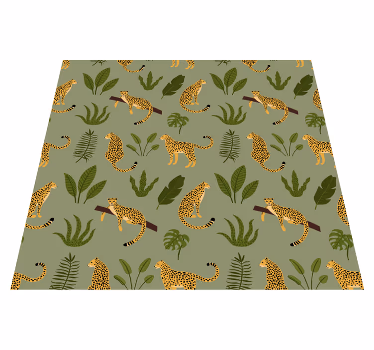 Dieren vinyl tapijt met luipaardpatroon jungle - TenStickers