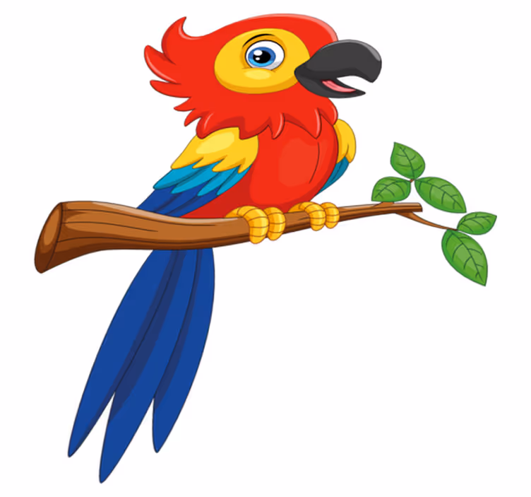Dieren vinyl tapijt kleurrijk papegaai personage - TenStickers