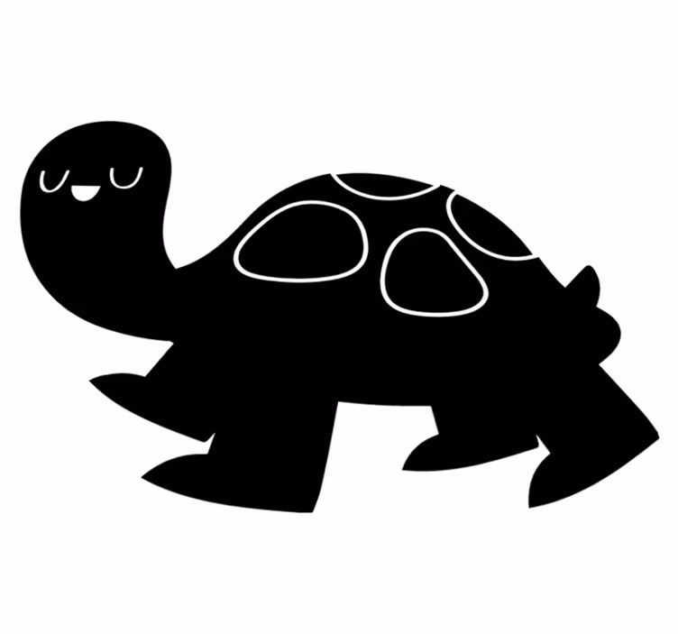 Dieren vinyl tapijt reuzen zwarte schildpad - TenStickers