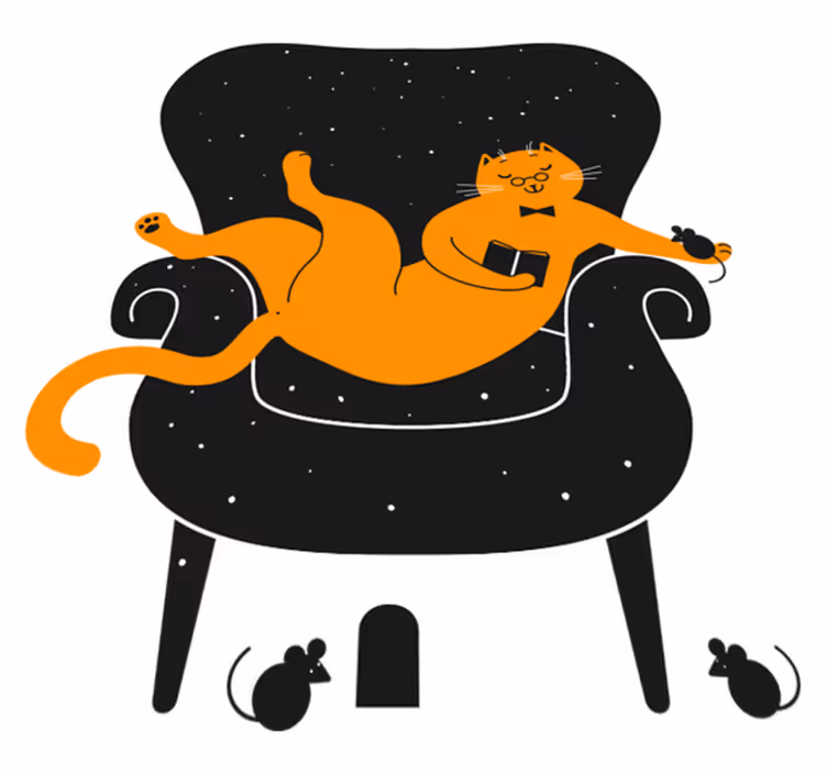 Dieren vinyl tapijt kat en muis - TenStickers