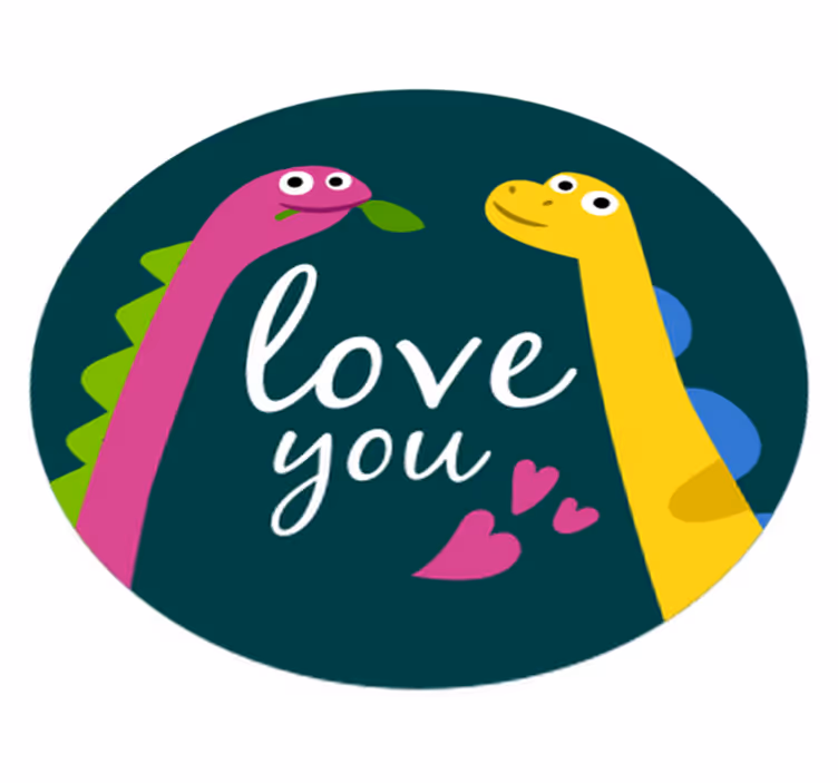 Dieren vinyl tapijt liefde voor dinosaurussen - TenStickers