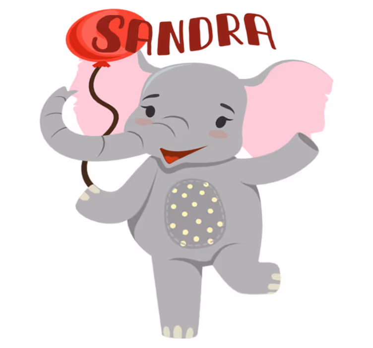 Dieren vinyl tapijt olifant en ballon - TenStickers