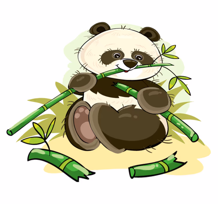 Dieren vinyl tapijt schattig panda embleem - TenStickers